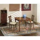 Rozkładany stół i 2 krzesła z patynowanego orzecha włoskiego Made in Italy - Biotite Viadurini