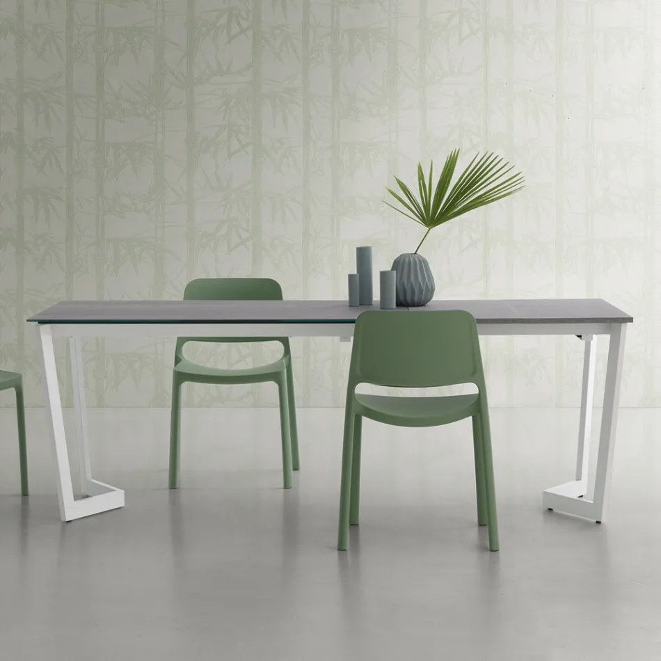 Stół rozkładany do 238 cm z blatem Laminam Made in Italy - Pablito Viadurini