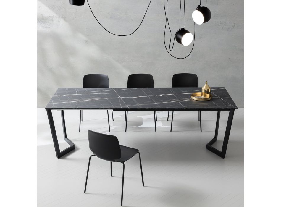 Stół rozkładany do 238 cm metalowy i kolorowy Hpl Made in Italy - Pablito Viadurini