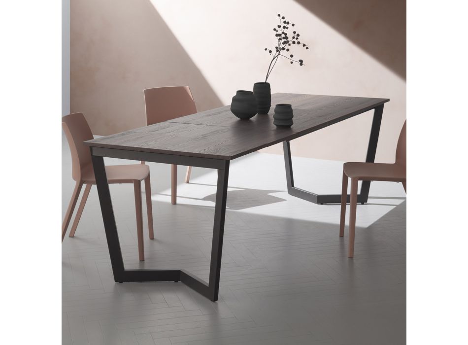 Stół rozkładany do 238 cm Moka Metal i Hpl Made in Italy - Pablito Viadurini
