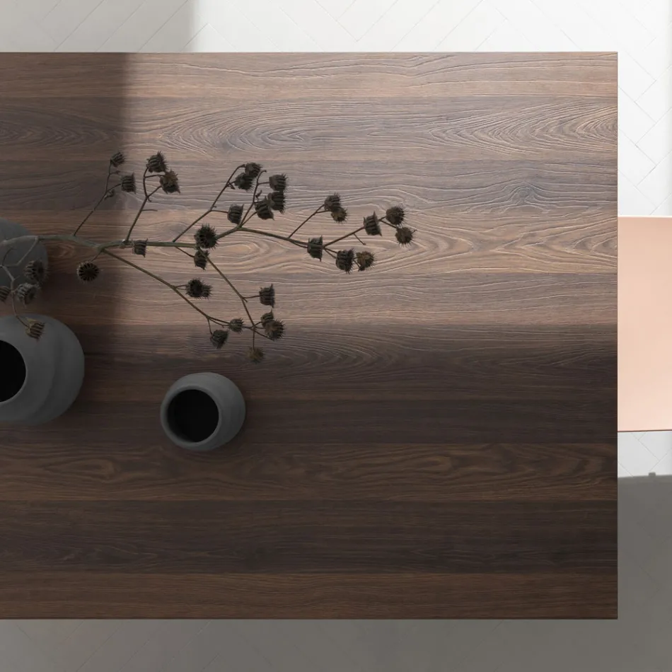 Stół rozkładany do 238 cm Moka Metal i Hpl Made in Italy - Pablito Viadurini