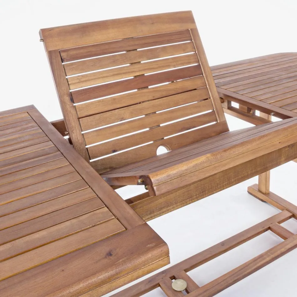 Rozkładany drewniany stół ogrodowy do 240 cm firmy Design - Roxen Viadurini