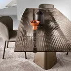 Rozkładany stół do 240 cm z przezroczystego szkła żebrowanego Wyprodukowano we Włoszech - Talete Viadurini