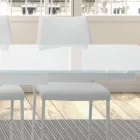 Rozkładany stół do 278 cm ze szkła i białej stali Wyprodukowano we Włoszech - Grotta Viadurini