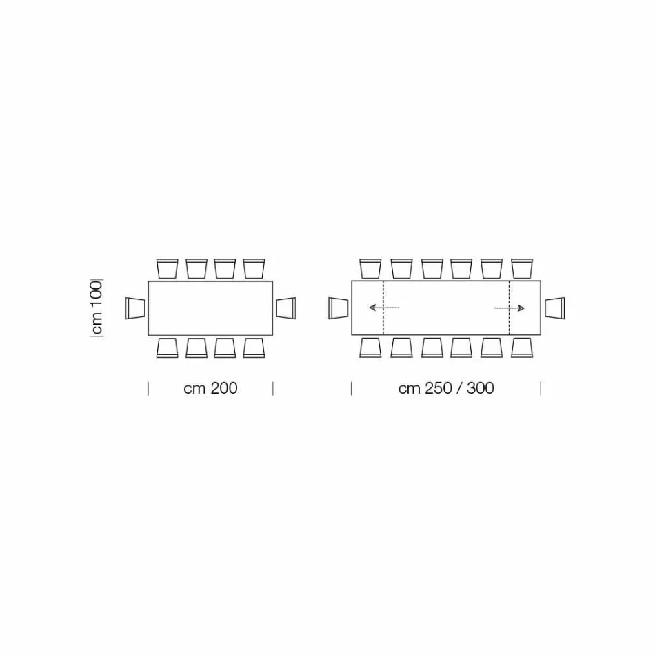 Stół rozkładany do 300 cm z fornirowanego drewna Made in Italy – Ezzellino Viadurini