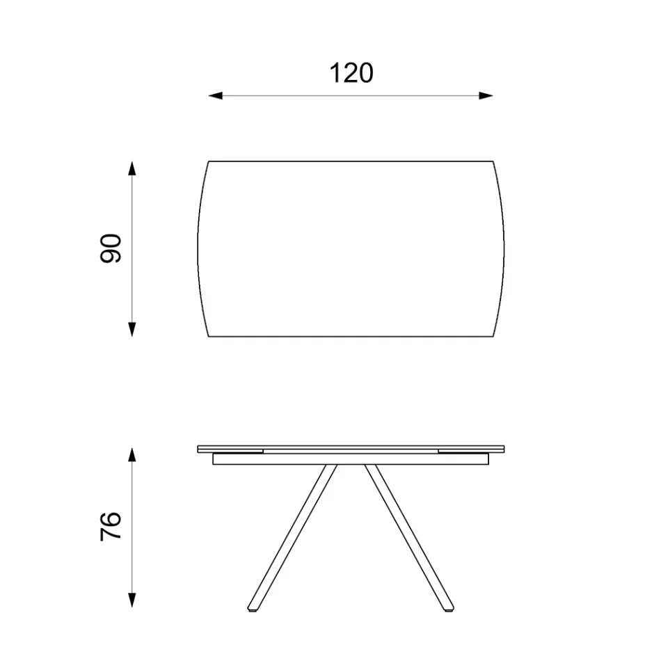 Stół rozkładany do 180 cm z ceramiki na szkle i metalu - Lozzolo Viadurini