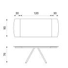 Stół rozkładany do 180 cm z ceramiki na szkle i metalu - Lozzolo Viadurini