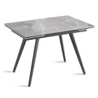Stół rozkładany do 180 cm z kamienia imitującego marmur i metalu - Numa Viadurini