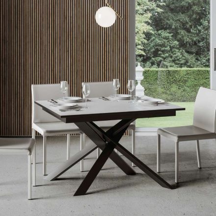 Stół rozkładany do 2 metrów z drewna i żelaza Made in Italy - Gattix Viadurini