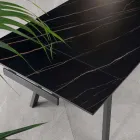 Stół rozkładany do 200 cm z kamienia spiekanego z efektem marmuru - ananas Viadurini