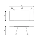 Stół rozkładany do 200 cm z kamienia spiekanego z efektem marmuru - ananas Viadurini