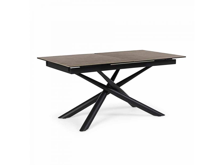 Stół rozkładany do 220 cm z ceramiki i stali Homemotion - Brianza Viadurini