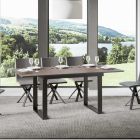 Stół rozkładany do 220 cm z drewna i żelaza Wyprodukowano we Włoszech - Nuvola Viadurini