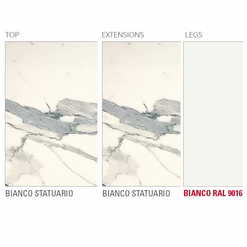 Rozkładany stół do 238 cm z laminatu i metalu Made in Italy - Remigio Viadurini