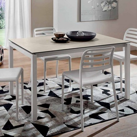 Rozkładany stół do 238 cm z laminatu i metalu Made in Italy - Remigio Viadurini