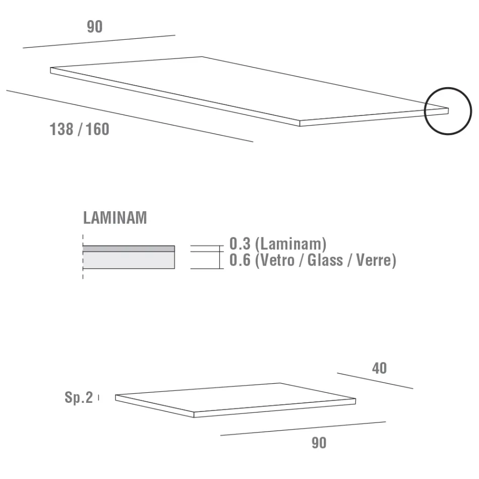 Stół rozkładany do 240 cm z blatem z laminatu Wyprodukowano we Włoszech - maltański Viadurini