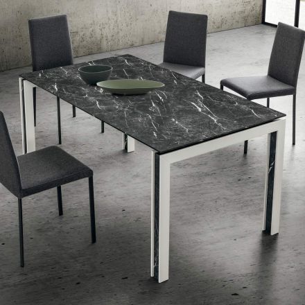 Rozkładany stół do 240 cm z drewna i HPL Made in Italy - Polo Viadurini
