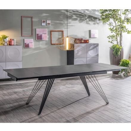 Stół rozkładany do 240 cm z ceramiki i metalu - Bukiet Viadurini