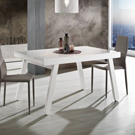 Rozkładany stół do 240 cm z lakierowanego drewna Made in Italy - Adrienne Viadurini