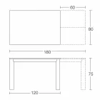 Wysuwany stół do 250 cm ze szklanym blatem Made in Italy - Pitagora Viadurini