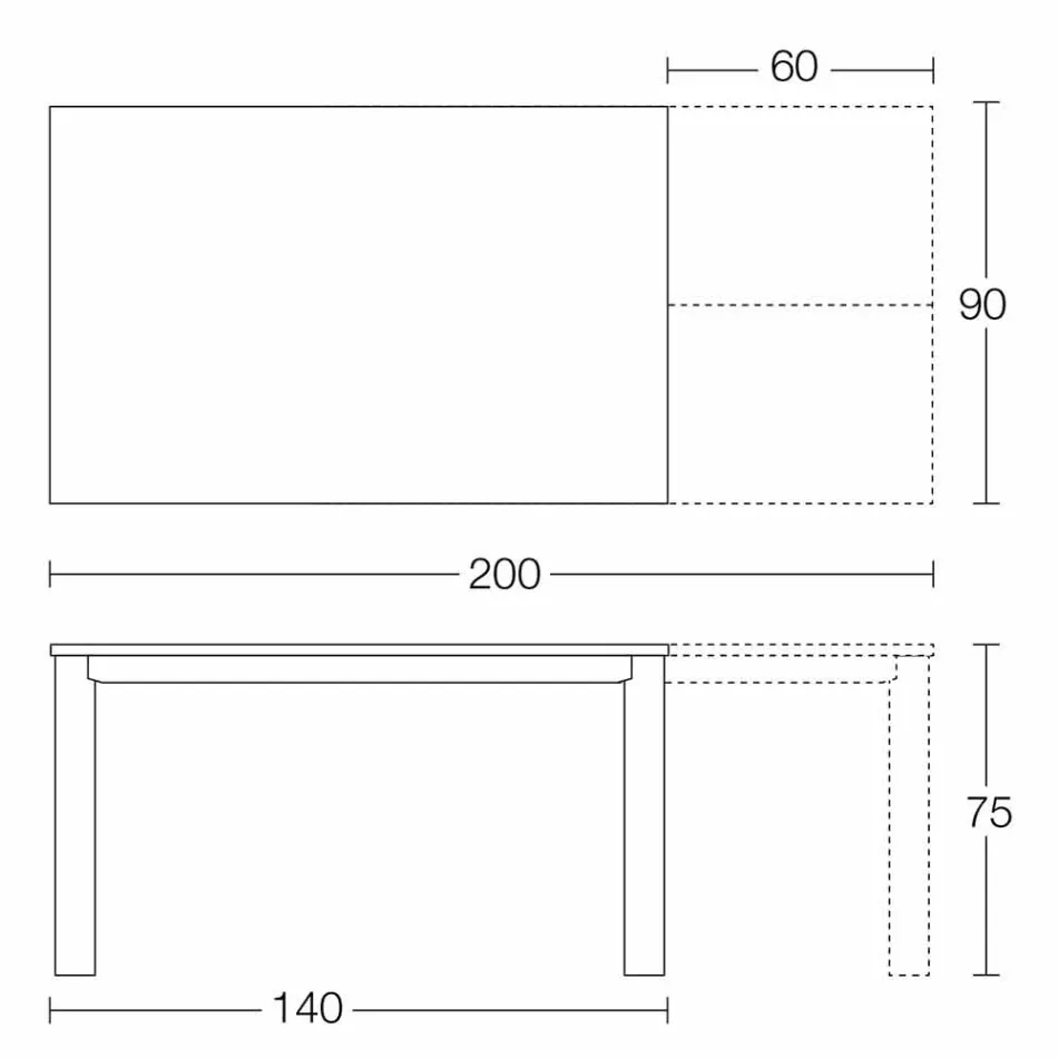 Wysuwany stół do 250 cm ze szklanym blatem Made in Italy - Pitagora Viadurini