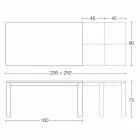 Wysuwany stół do 250 cm ze szklanym blatem Made in Italy - Pitagora Viadurini