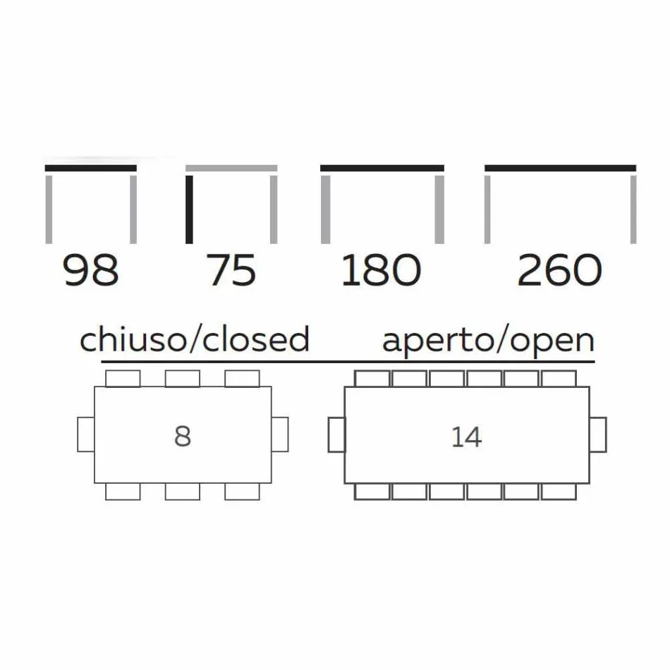 Stół rozkładany do 260 cm z kamionki, marmuru i drewna Made in Italy - Malita Viadurini