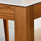 Rozkładany stół do 270 cm ze szkła i drewna jesionowego Made in Italy - Homer Viadurini