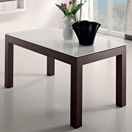Rozkładany stół do 270 cm ze szkła i drewna jesionowego Made in Italy - Homer Viadurini