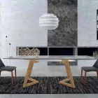 Stół rozkładany do 280 cm ze szkła i forniru – Eugrafo Viadurini