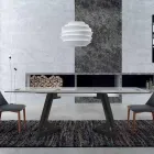 Stół rozkładany do 280 cm ze szkła i forniru – Eugrafo Viadurini