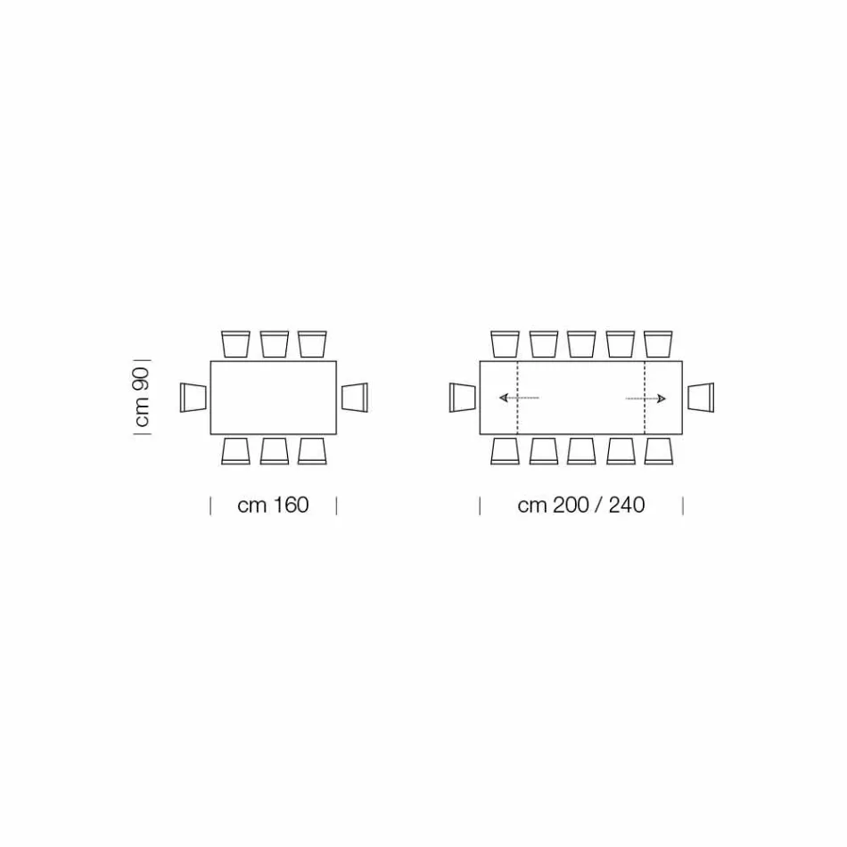 Stół rozkładany do 280 cm ze szkła i forniru – Eugrafo Viadurini