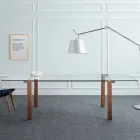 Stół rozkładany do 280 cm w przezroczystym szkle Made in Italy - Sopot Viadurini