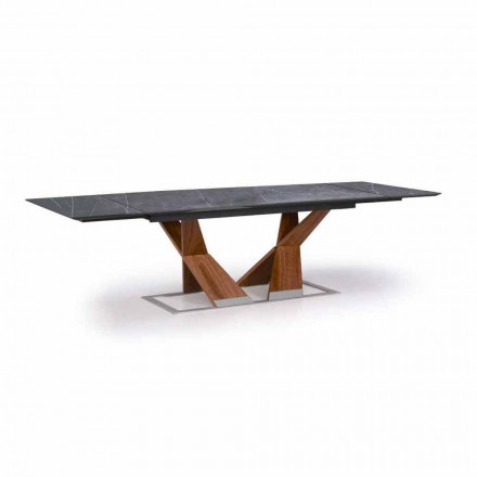 Rozkładany stół do 294 cm z blatem z Gres Made in Italy - Monique Viadurini