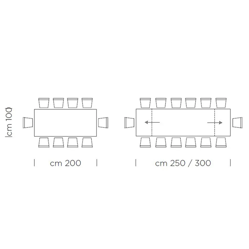 Rozkładany stół do 300 cm z fornirowanym blatem Made in Italy - Grotta Viadurini