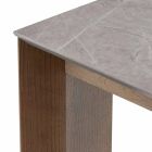 Rozkładany stół do 300 cm w ceramicznych i drewnianych nogach - Ipanemo Viadurini