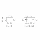 Rozkładany stół do 300 cm z Fenix i stali Made in Italy - Settimmio Viadurini