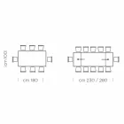 Rozkładany stół do 300 cm z Fenix i stali Made in Italy - Settimmio Viadurini