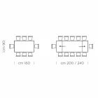 Stół rozkładany do 300 cm z drewna i stali Made in Italy - Settimmio Viadurini