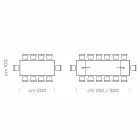 Stół rozkładany do 300 cm z drewna i stali Made in Italy - Settimmio Viadurini