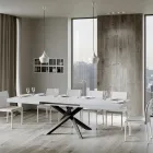 Rozkładany stół do 440 cm z antracytowego żelaza i drewna Made in Italy - Graffo Viadurini