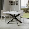 Rozkładany stół do 440 cm z antracytowego żelaza i drewna Made in Italy - Graffo
