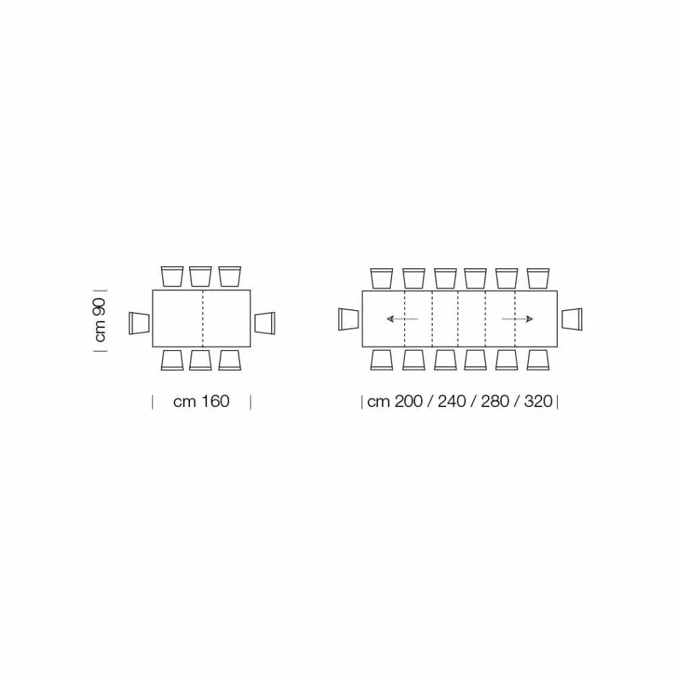 Stół rozkładany do 470 cm z fornirowanego drewna Made in Italy – Gordito Viadurini