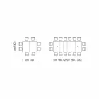 Stół rozkładany do 470 cm z fornirowanego drewna Made in Italy – Gordito Viadurini