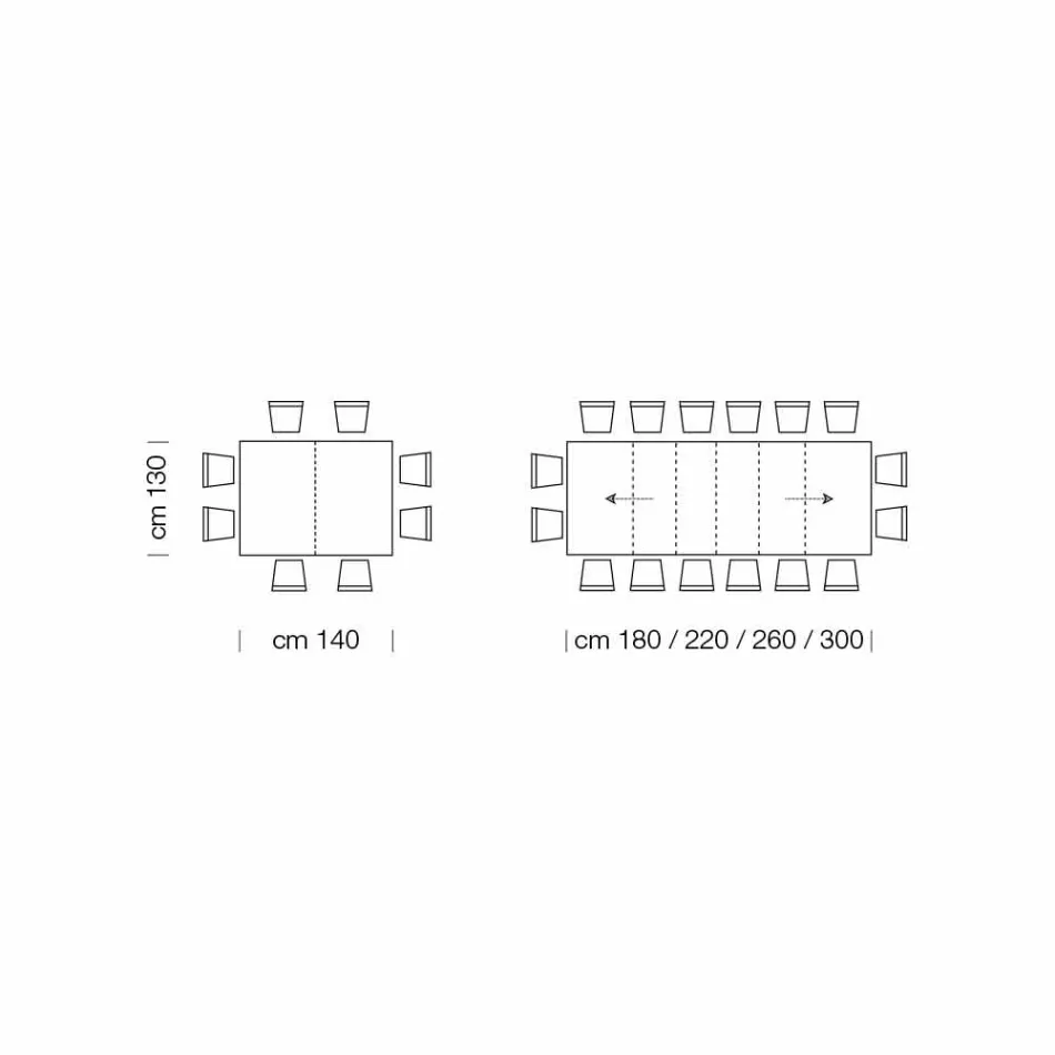 Stół rozkładany do 470 cm z fornirowanego drewna Made in Italy – Gordito Viadurini