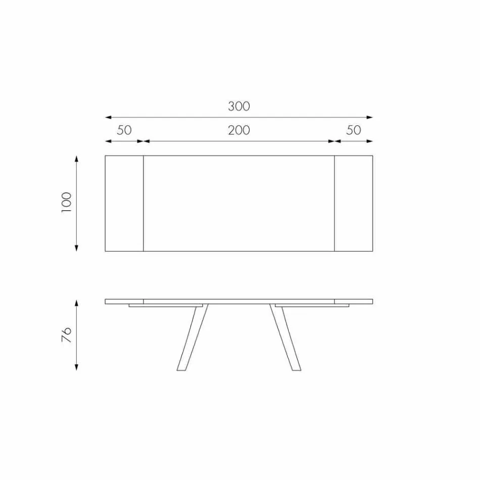 Wysuwany dębowy stolik i czarny metal Travis Viadurini