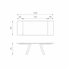 Wysuwany dębowy stolik i czarny metal Travis Viadurini