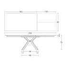 Rozkładany stół z polerowanej czarnej ceramiki Calacatta Starlit - Balia Viadurini