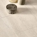 Rozkładany stół z kamionki porcelanowej z malowaną metalową podstawą - Arko Viadurini