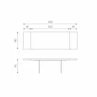 Rozkładany stolik w okleinie dębowej ze szklanymi nogami Nico Viadurini